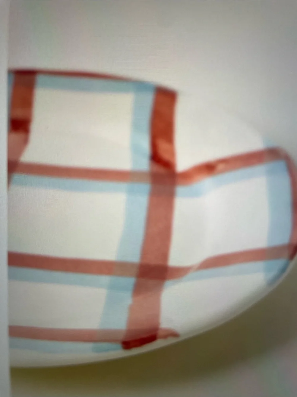❤️ ANTHROPOLOGIE PLAID PORTUGUESE STONEWARE DESSERT PLATE NEW